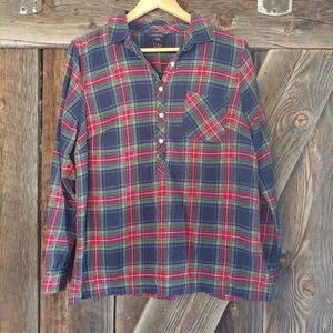 1/4 Button Flannel Plaid shirt